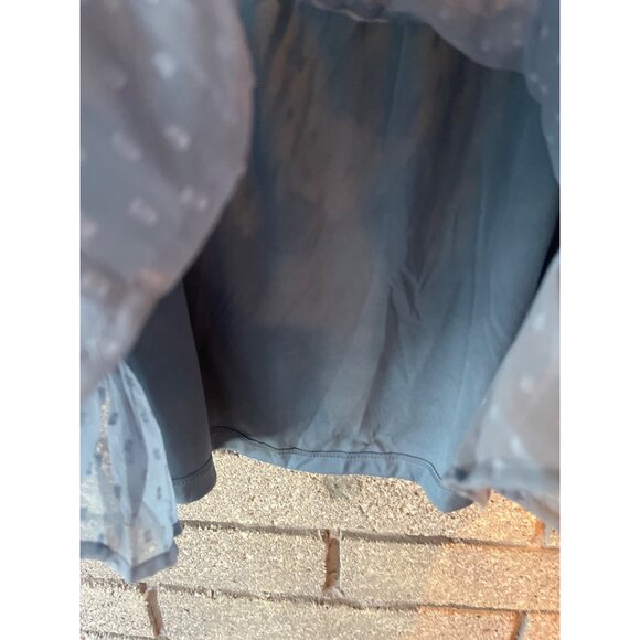 Polka Dot Tiered Ruffle Dress By Express XS Light Blue - Picture 7 of 8